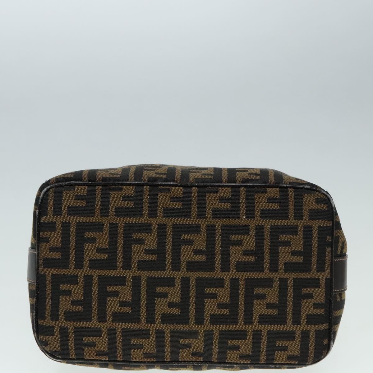 FENDI Zucca Canvas Vanity Hand Bag Brown 92101
