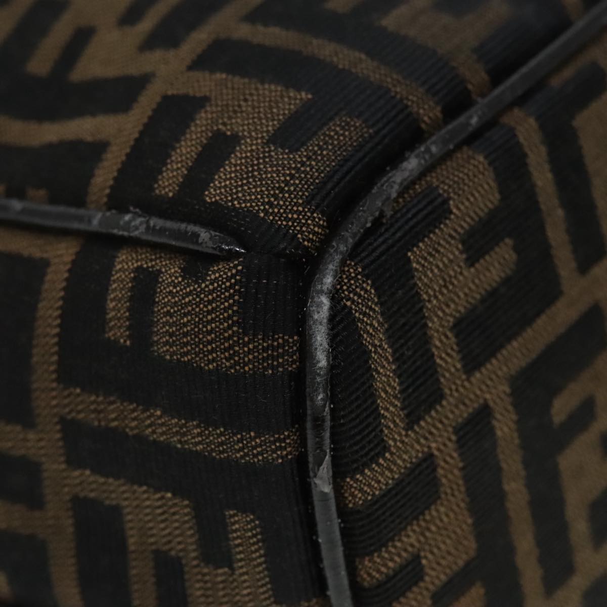 FENDI Zucca Canvas Vanity Hand Bag Brown 92101