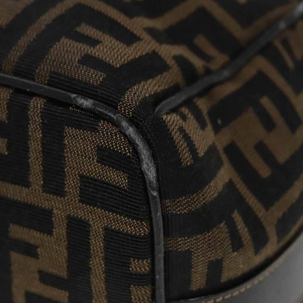 FENDI Zucca Canvas Vanity Hand Bag Brown 92101