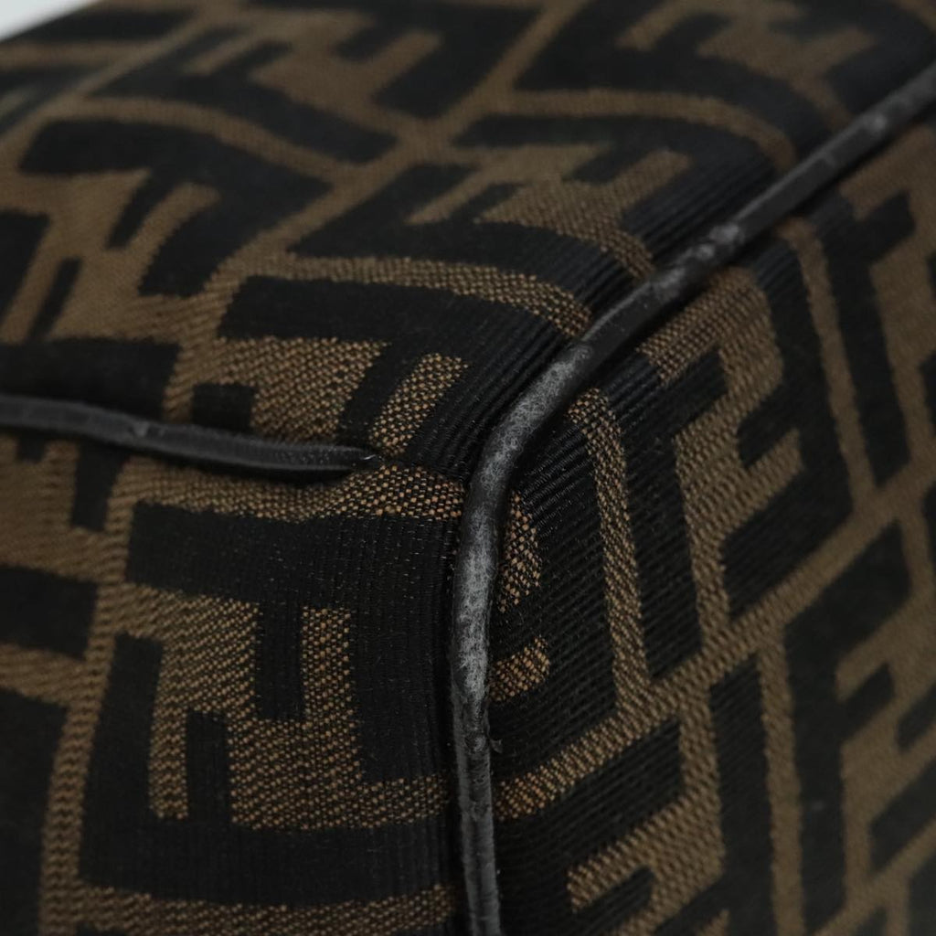 FENDI Zucca Canvas Vanity Hand Bag Brown 92101
