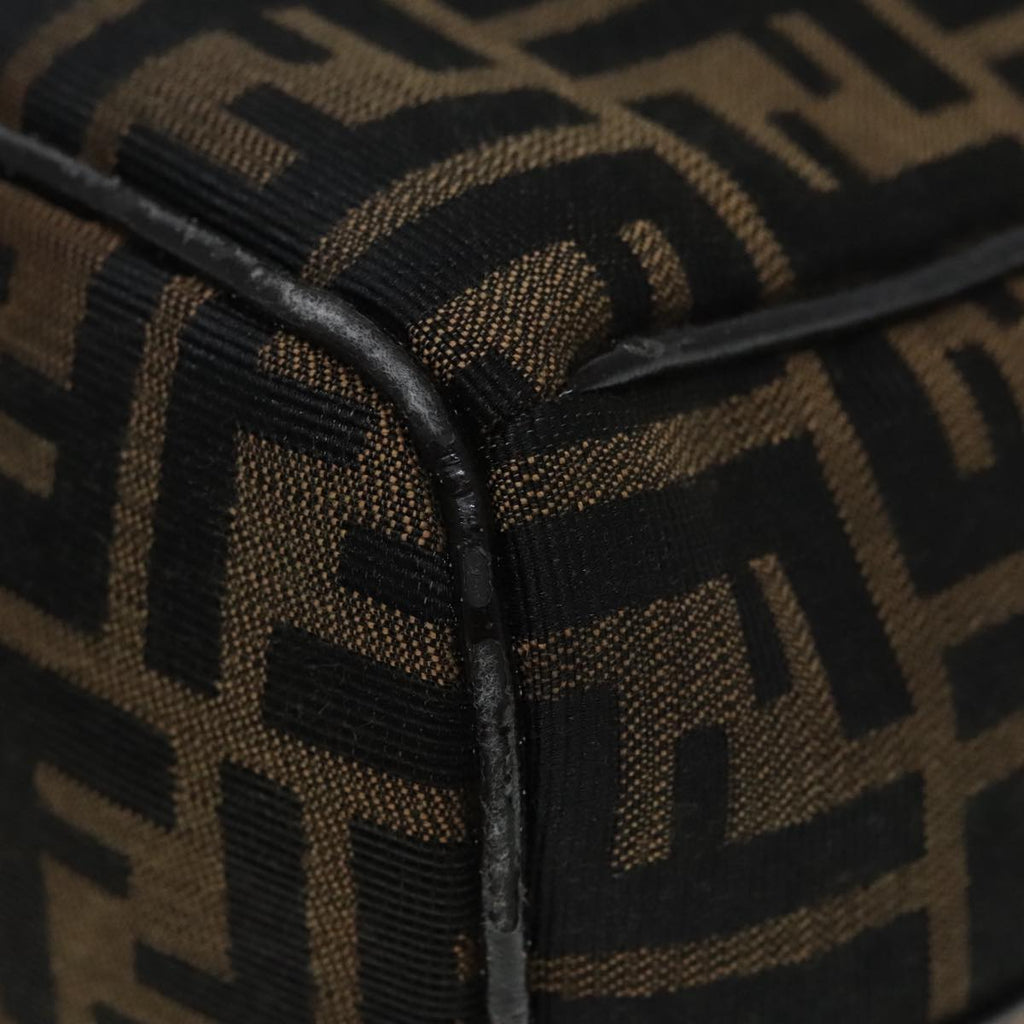 FENDI Zucca Canvas Vanity Hand Bag Brown 92101