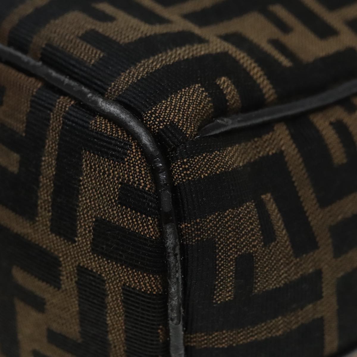 FENDI Zucca Canvas Vanity Hand Bag Brown 92101