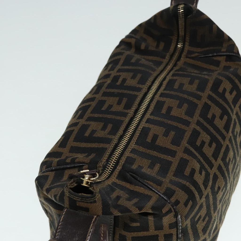 FENDI Zucca Canvas Vanity Hand Bag Brown 92101