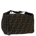 FENDI Zucca Canvas Vanity Hand Bag Brown 92101