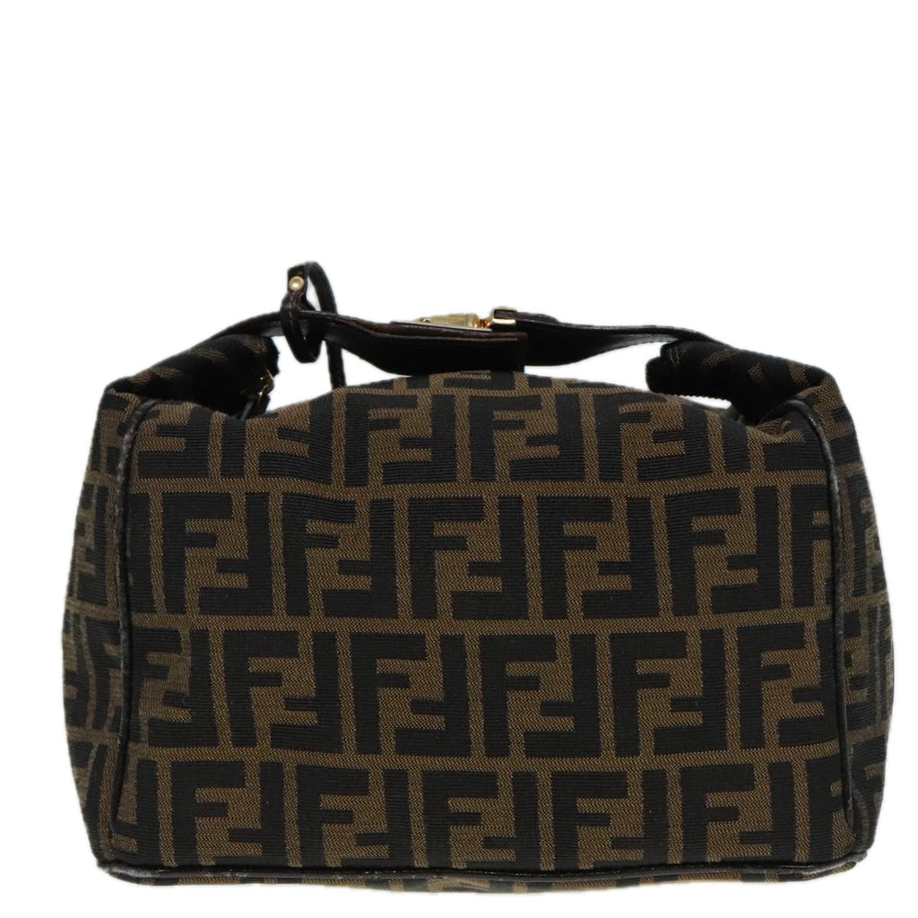 FENDI Zucca Canvas Vanity Hand Bag Brown 92101