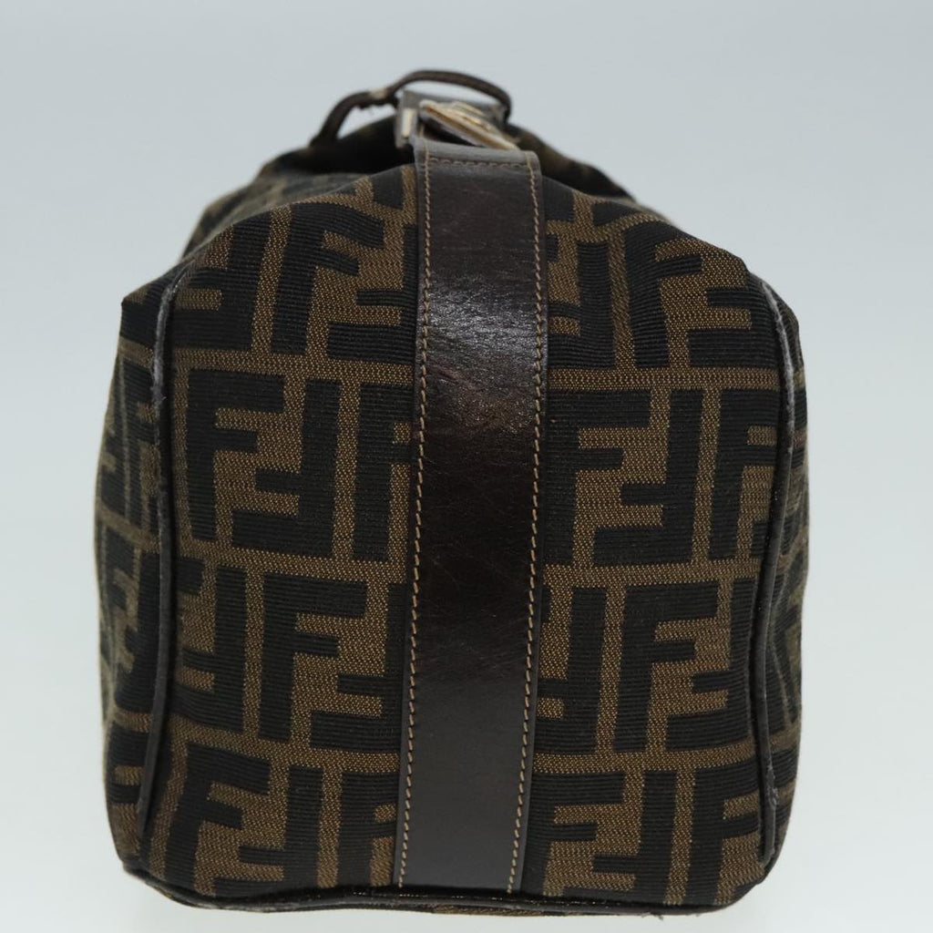 FENDI Zucca Canvas Vanity Hand Bag Brown 92101