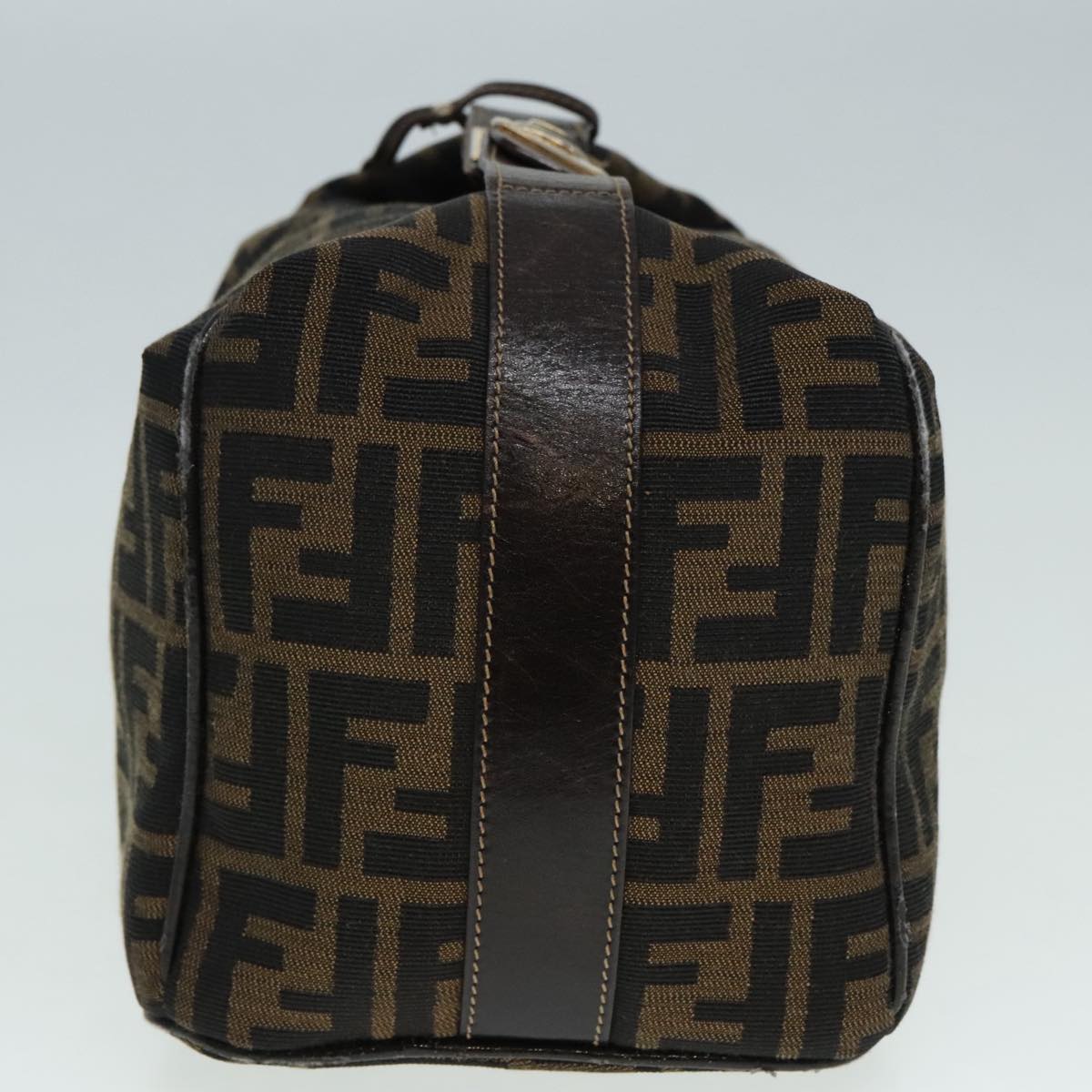 FENDI Zucca Canvas Vanity Hand Bag Brown 92101