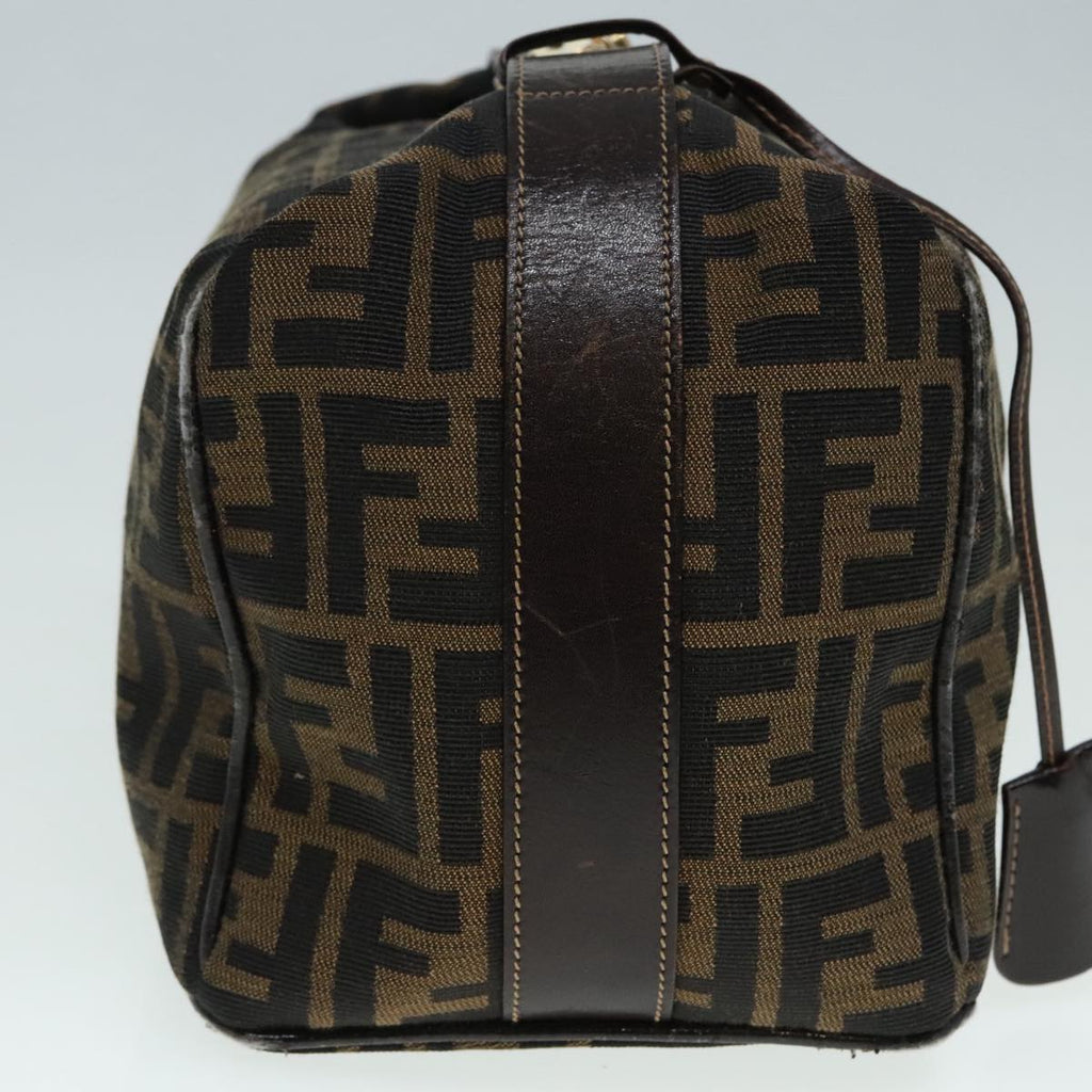 FENDI Zucca Canvas Vanity Hand Bag Brown 92101