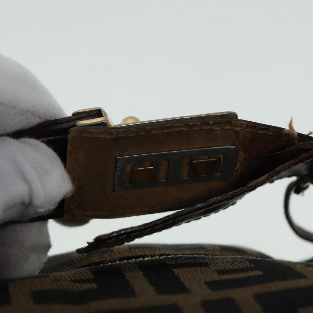 FENDI Zucca Canvas Vanity Hand Bag Brown 92101