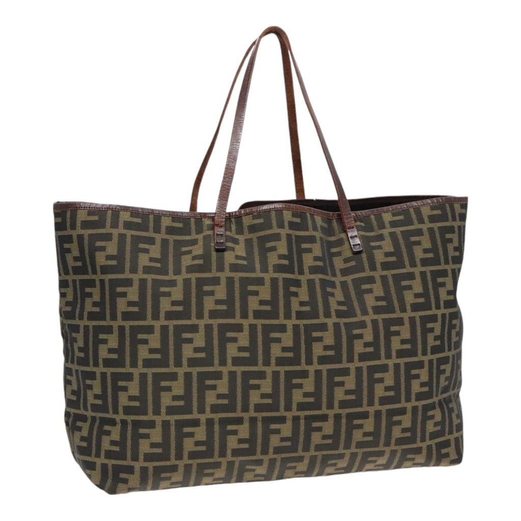 FENDI Zucca Canvas Tote Bag Brown Black 92145