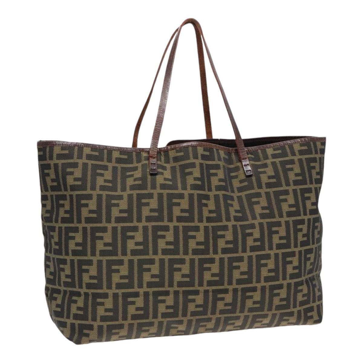 FENDI Zucca Canvas Tote Bag Brown Black 92145