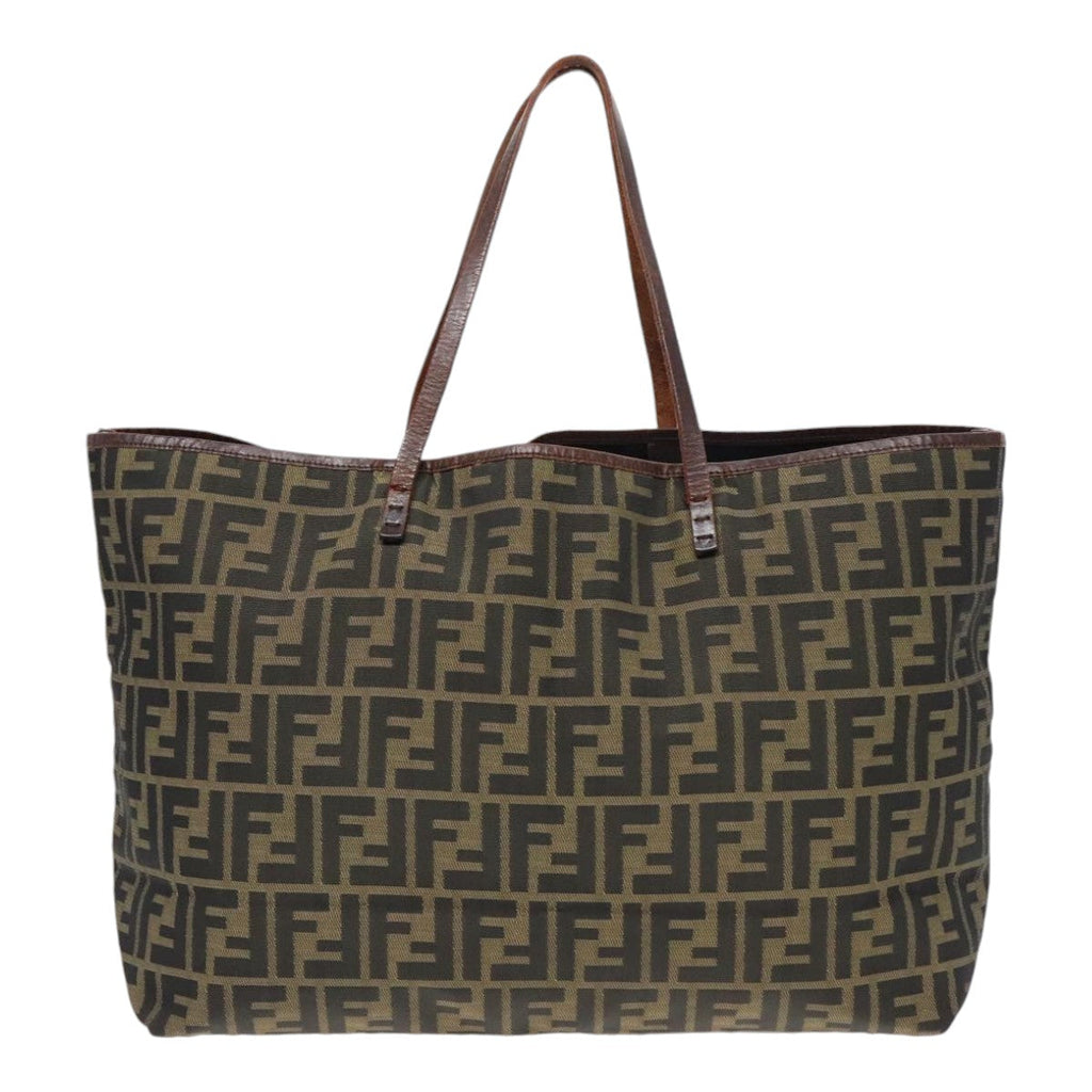 FENDI Zucca Canvas Tote Bag Brown Black 92145