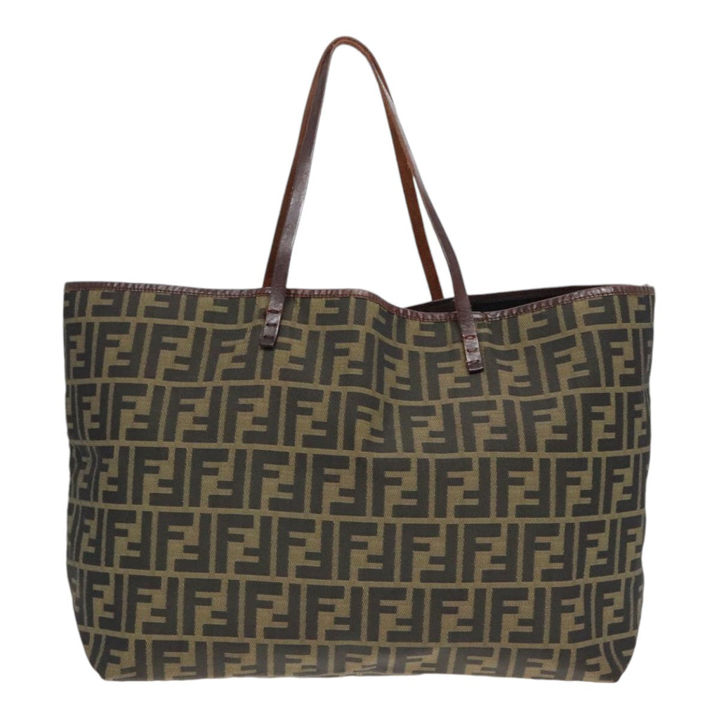 FENDI Zucca Canvas Tote Bag Brown Black 92145