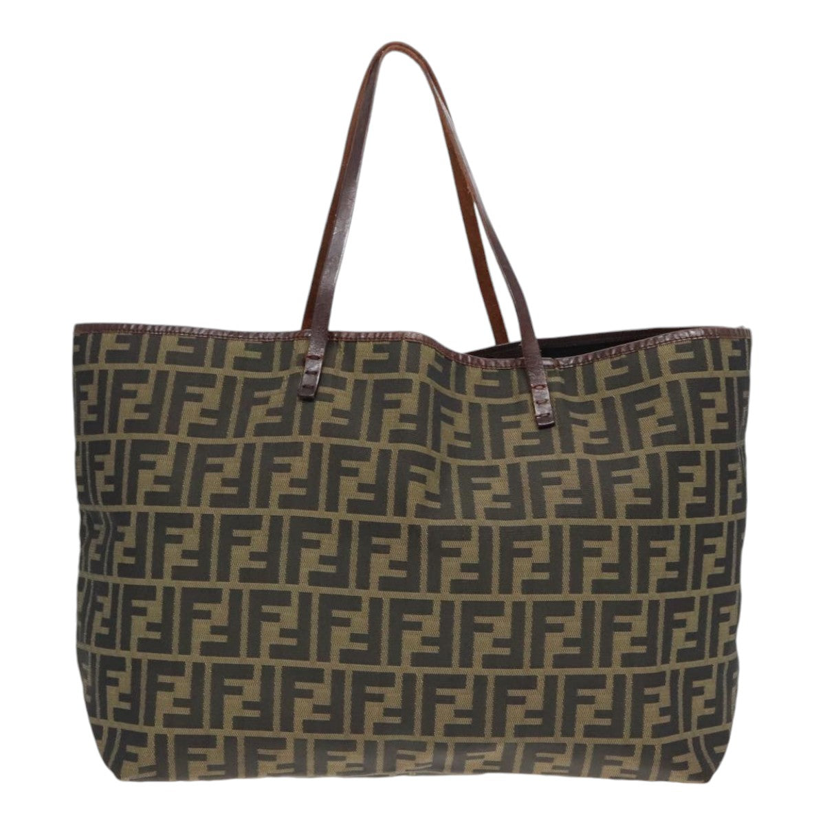 FENDI Zucca Canvas Tote Bag Brown Black 92145