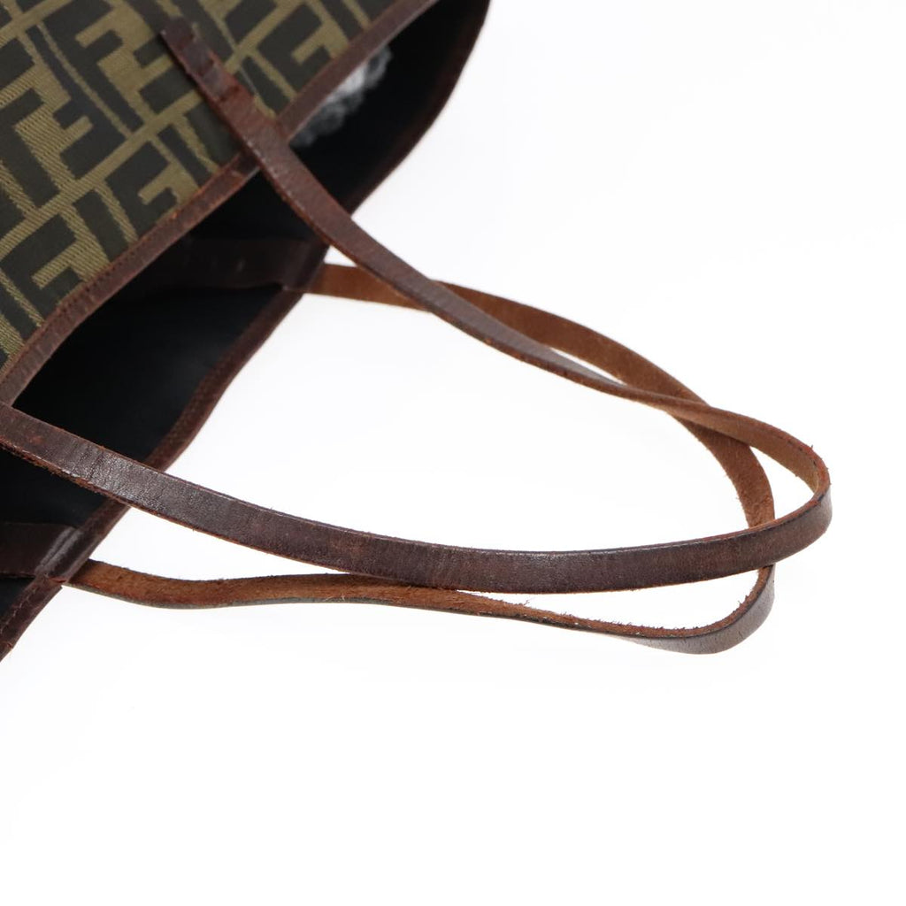 FENDI Zucca Canvas Tote Bag Brown Black 92145