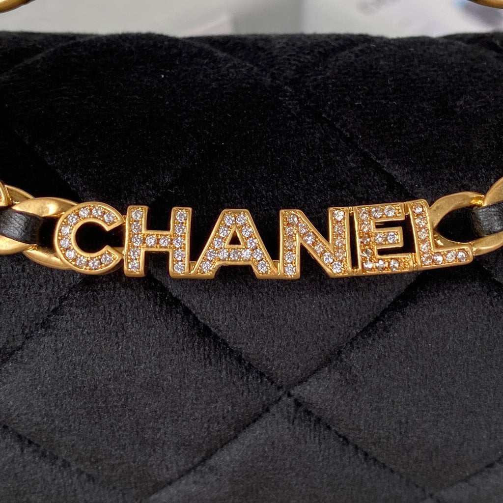 CHL Flap Bag Gold Hardware Black For Women, Women’s Handbags, Shoulder Bags 9.4in/24cm AS3451
