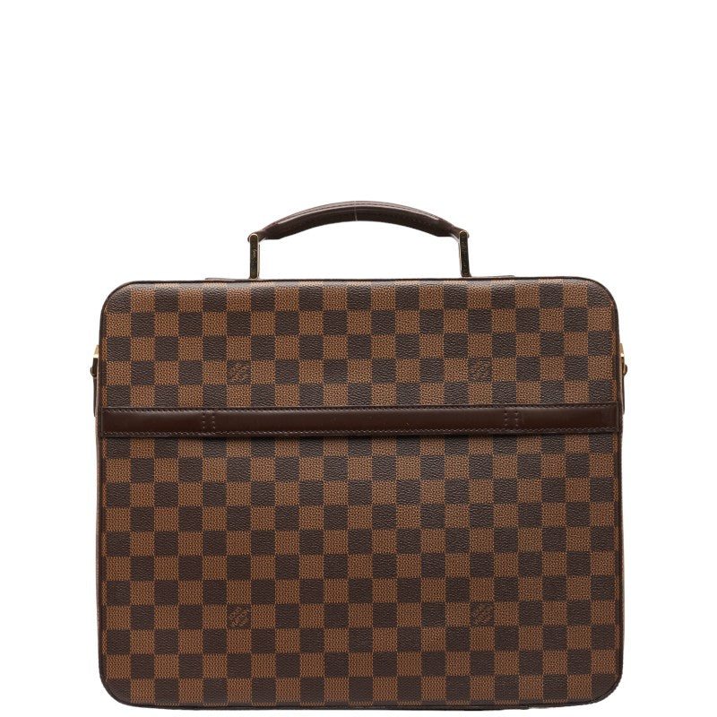 Louis Vuitton Damier Porteo-inatour Savannah Business Bag Paper Bag N53355 Brown PVC Leather Men LOUIS VUITTON