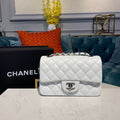 CHLSmall Classic Handbag Silver Hardware White For Women Bags, Shoulder And Crossbody Bags 7.8in/20cm A01113