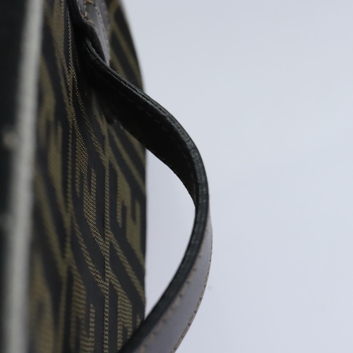 FENDI Zucca Canvas Vanity Pouch Brown Black gold 92315