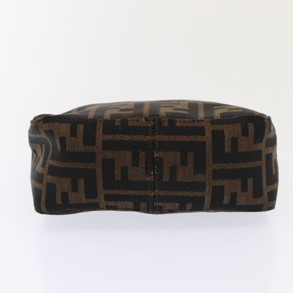 FENDI Zucca Canvas Hand Bag Brown Black Silver 92329