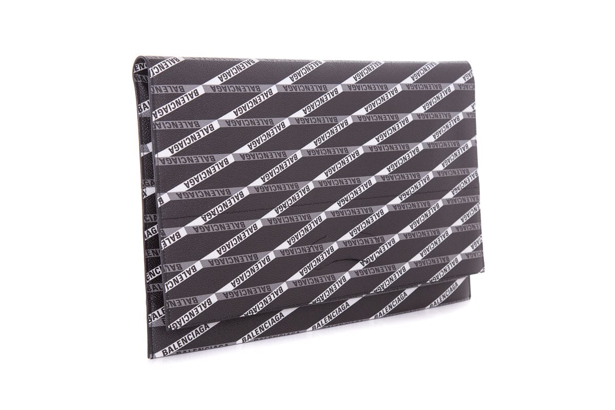 Balenciaga Gre & Black Logo Clutch