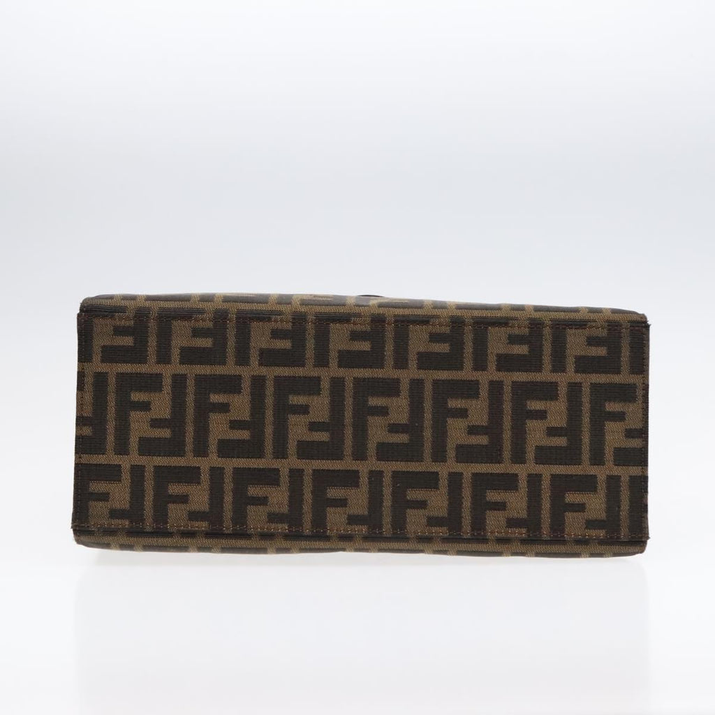 FENDI Zucca Canvas Mamma Tote Bag Brown Black Silver 92515