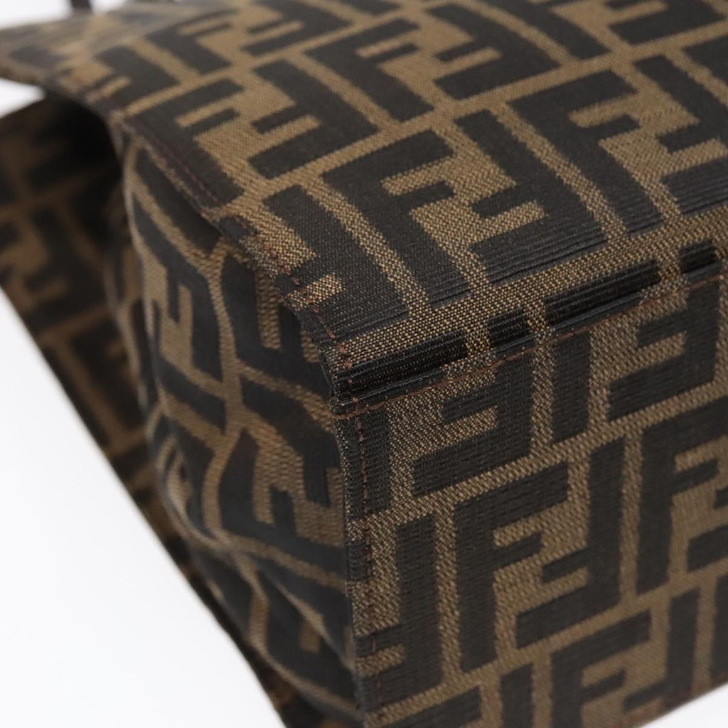 FENDI Zucca Canvas Mamma Tote Bag Brown Black Silver 92515