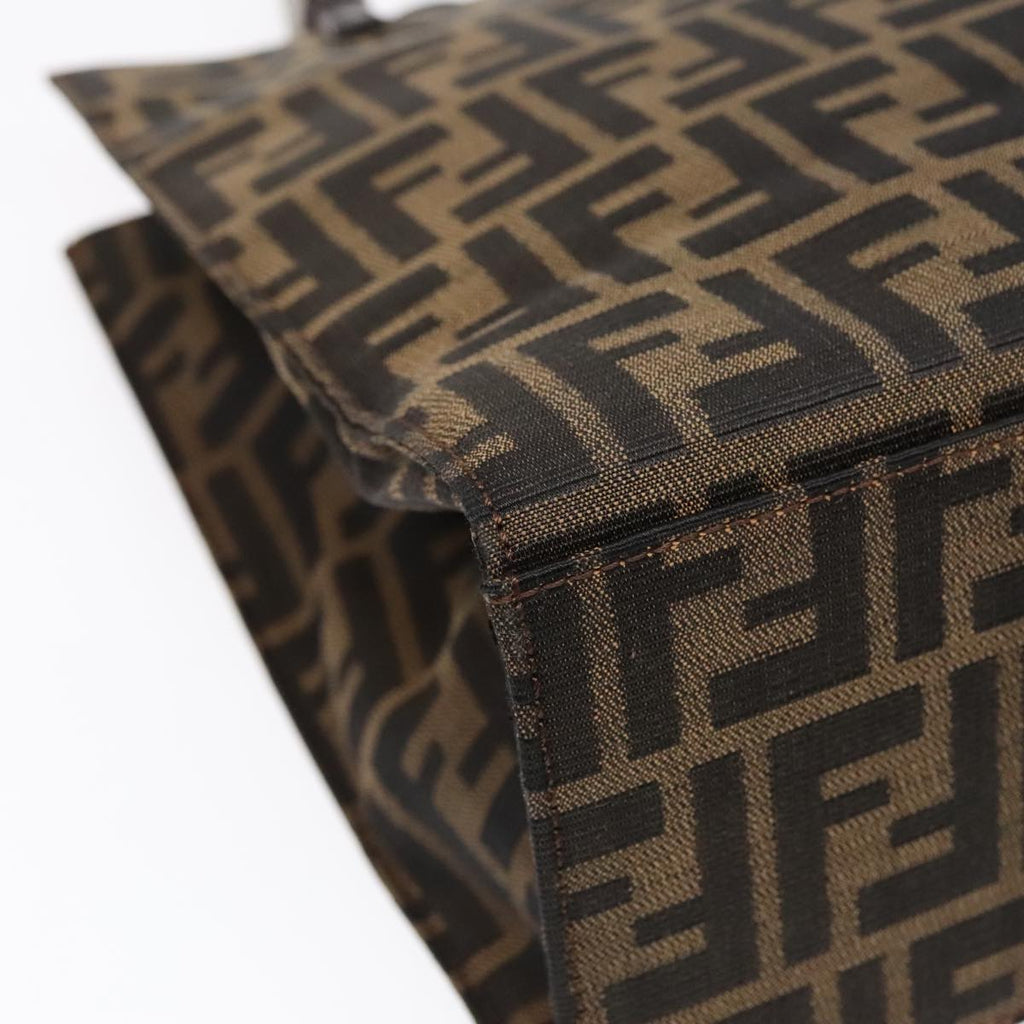 FENDI Zucca Canvas Mamma Tote Bag Brown Black Silver 92515