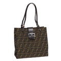 FENDI Zucca Canvas Mamma Tote Bag Brown Black Silver 92515