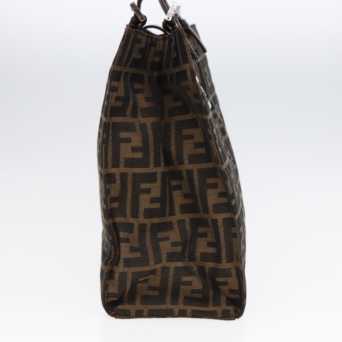FENDI Zucca Canvas Mamma Tote Bag Brown Black Silver 92515