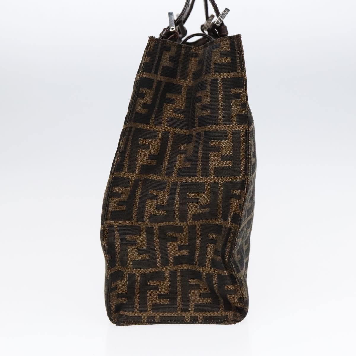FENDI Zucca Canvas Mamma Tote Bag Brown Black Silver 92515