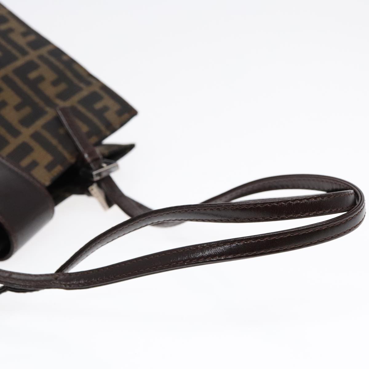 FENDI Zucca Canvas Mamma Tote Bag Brown Black Silver 92515
