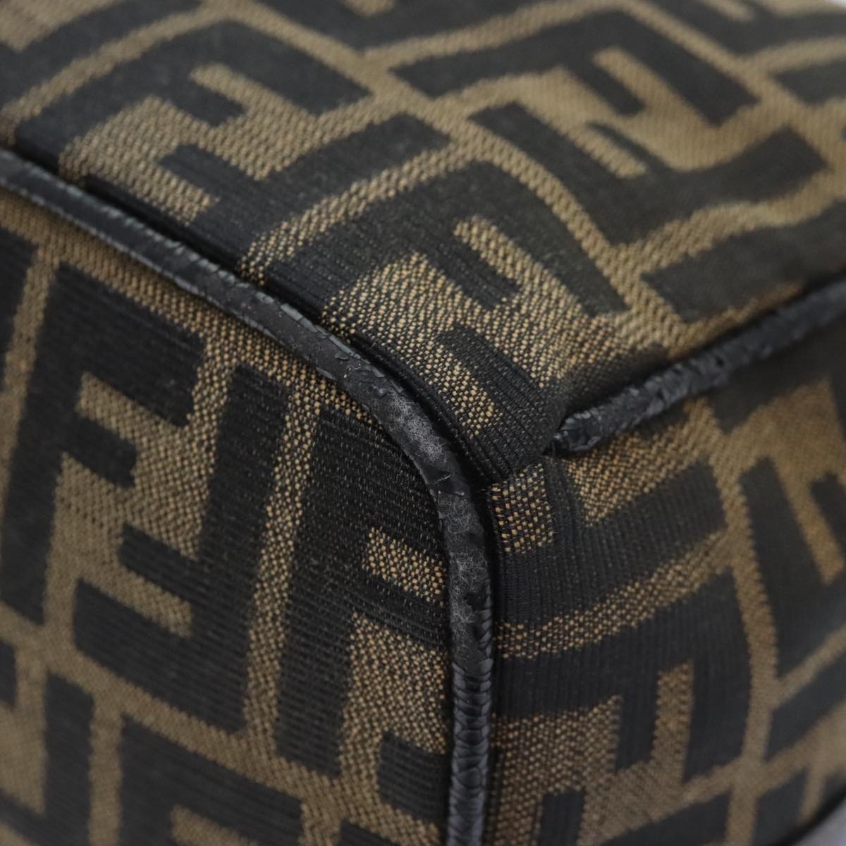 FENDI Zucca Canvas Vanity Pouch Brown Black gold 92526