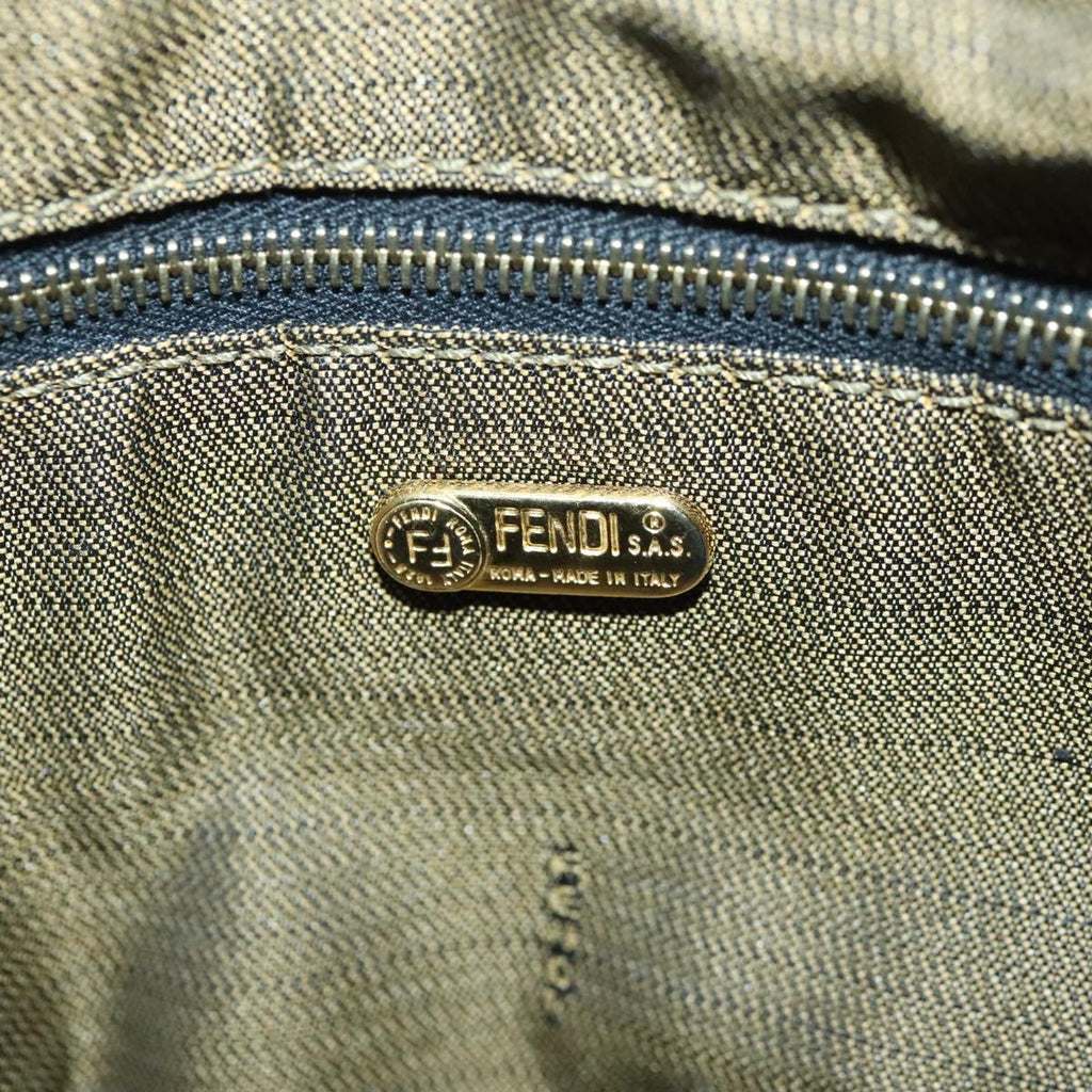 FENDI Zucca Canvas Vanity Pouch Brown Black gold 92526