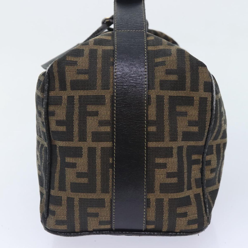 FENDI Zucca Canvas Vanity Pouch Brown Black gold 92526