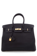 HermÃƒÆ’Ã‚Â¨s 2018  Noir Clemence 35cm Birkin Handbag W/ Gold HW