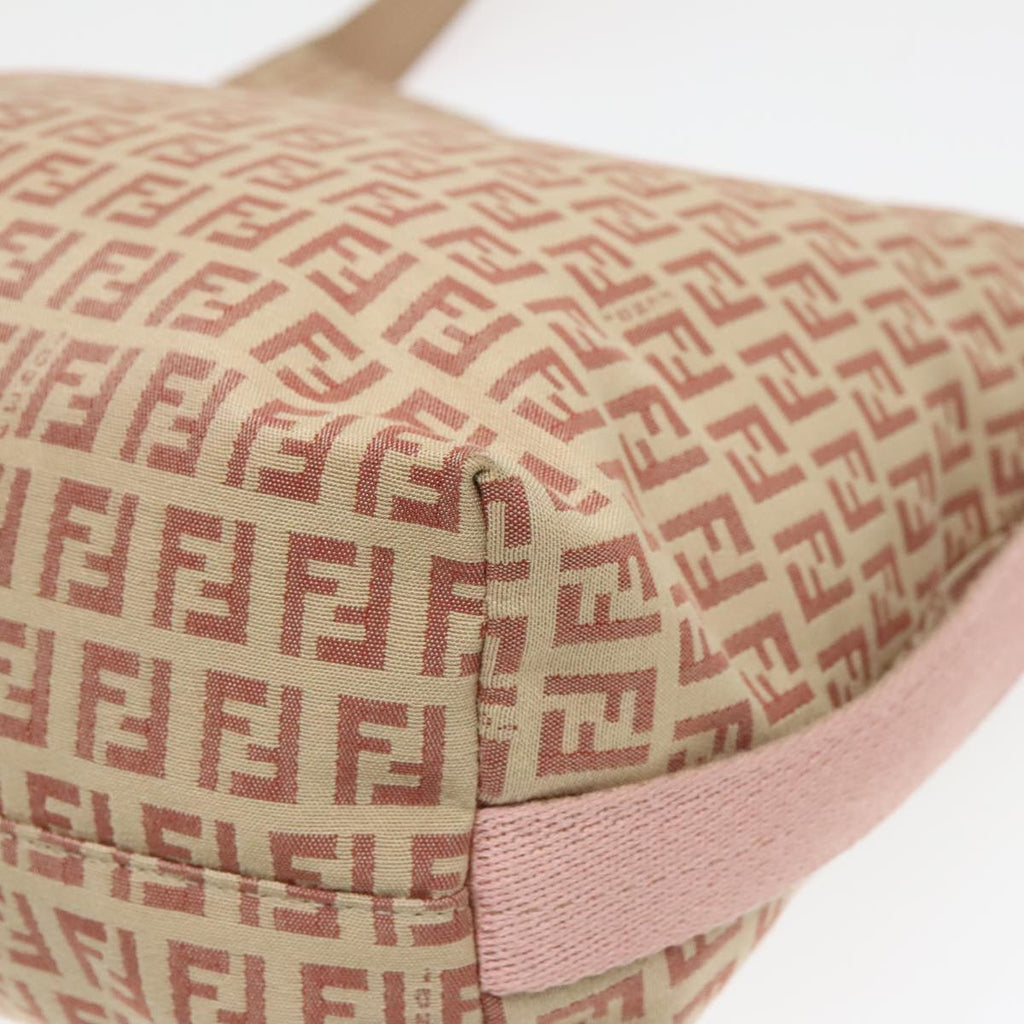 FENDI Zucchino Canvas Shoulder Bag Beige 92675