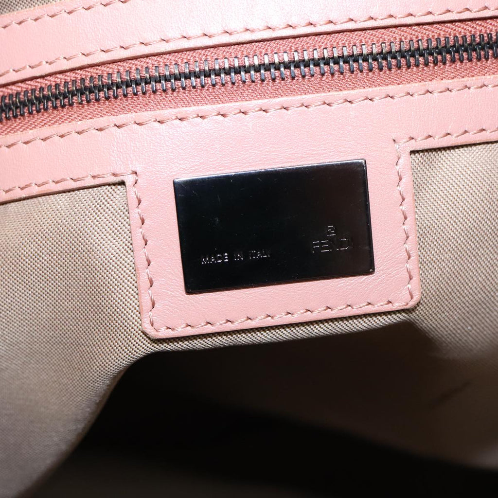 FENDI Zucchino Canvas Shoulder Bag Beige 92675