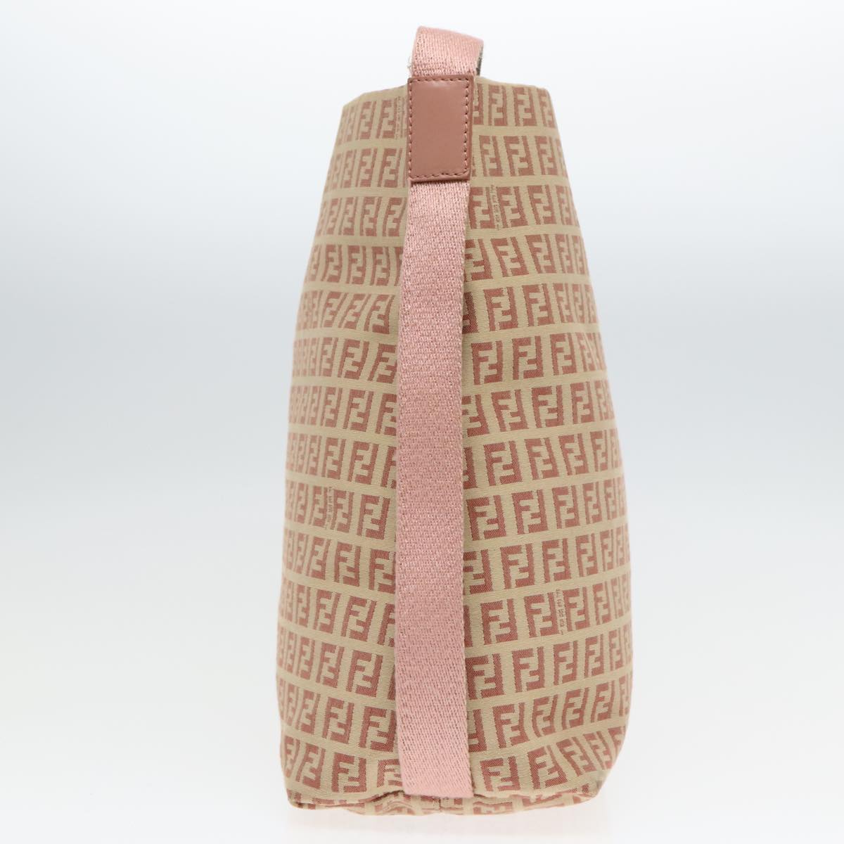 FENDI Zucchino Canvas Shoulder Bag Beige 92675