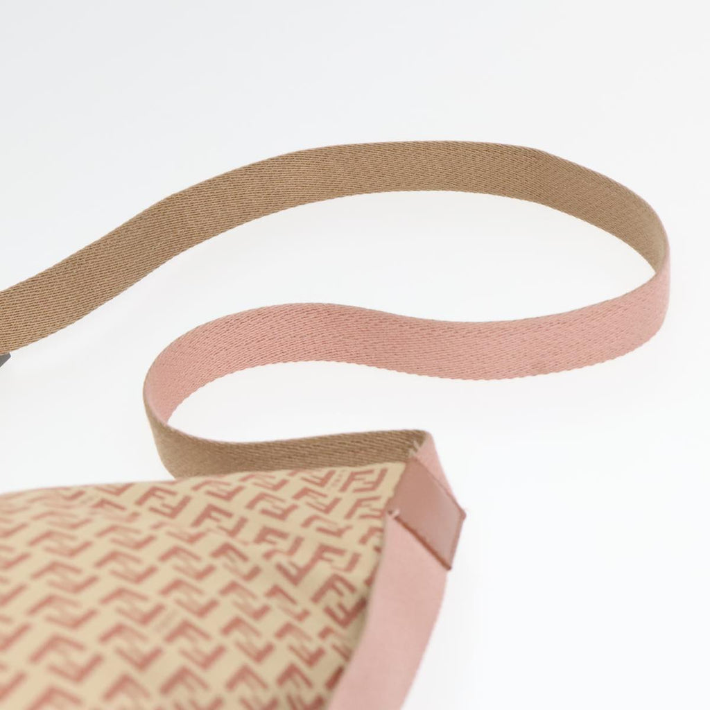 FENDI Zucchino Canvas Shoulder Bag Beige 92675