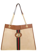 Gucci Tan Rajah Canvas Tiger Head Detail Tote