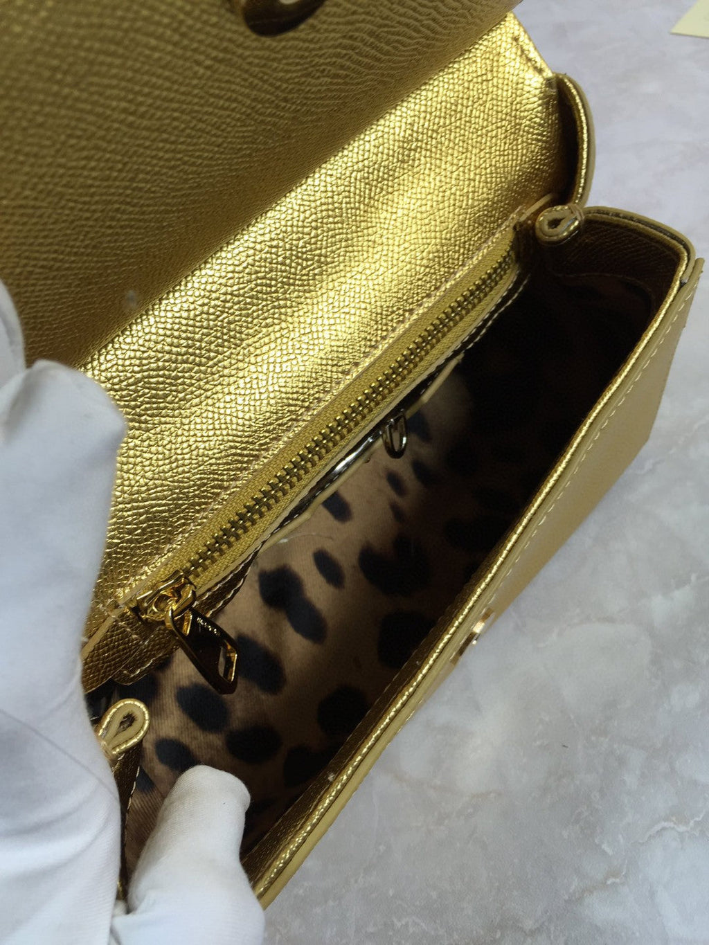 GLAMI MeGLAMIum Sicily Handbag In Dauphine Gold For Women 10.2in/26cm GLAMIÃ‚Â 
