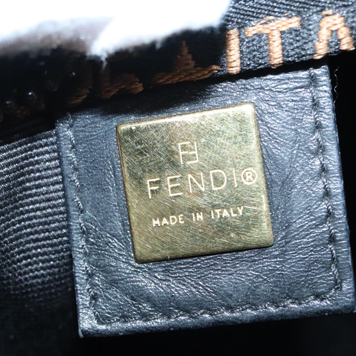 FENDI Hand Bag Nylon Black 92994
