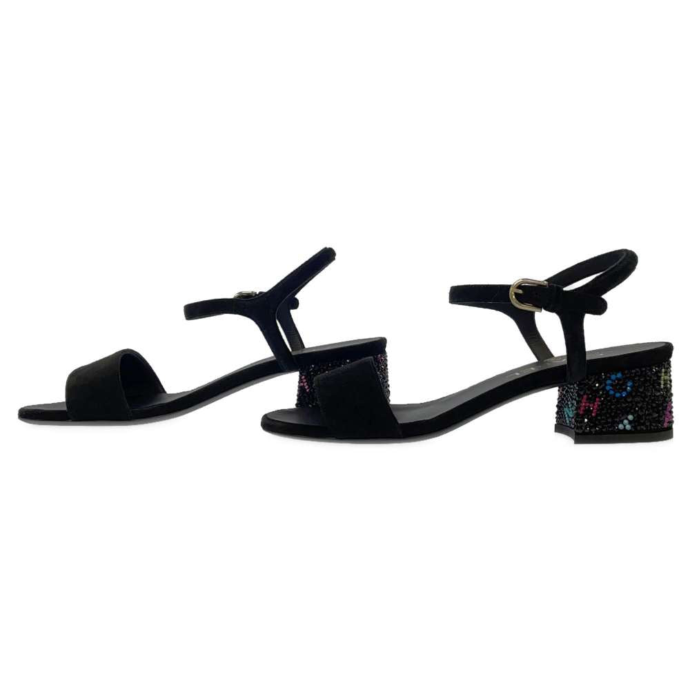 CHANEL Strap Sandals BlackG45366 suede Size 37