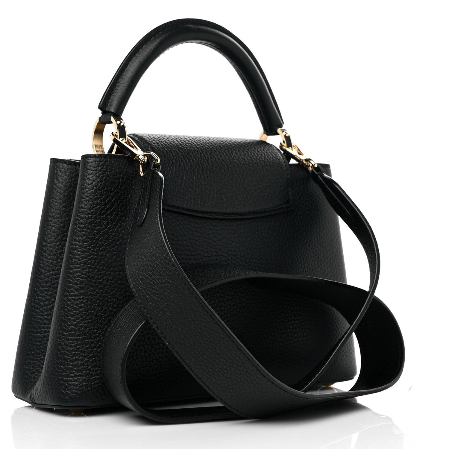 LOUIS VUITTON Taurillon Enamel Chain Capucines Mini Black Multicolor