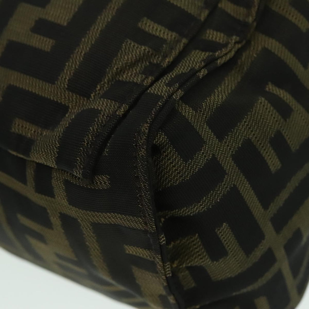FENDI Zucca Canvas Hand Bag Brown Black Silver 93228