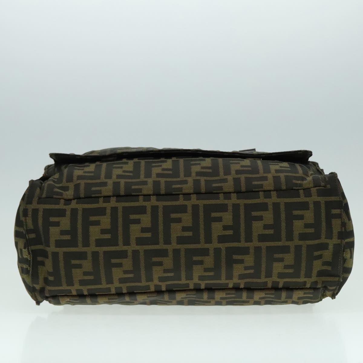 FENDI Zucca Canvas Hand Bag Brown Black Silver 93228