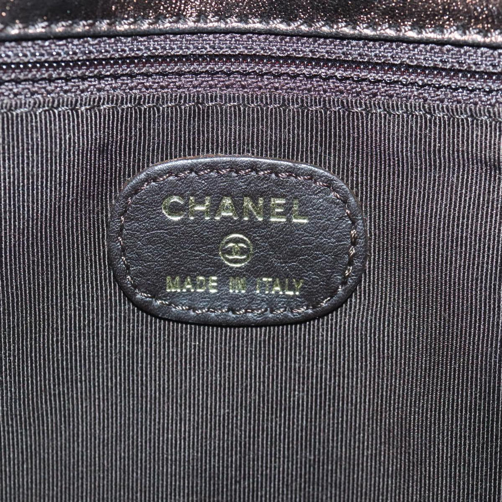 CHANEL Shoulder Bag Leather Bronze Gold CC 93241