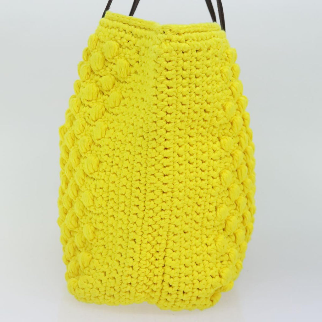 FENDI Tote Bag Cotton Yellow Silver 93257