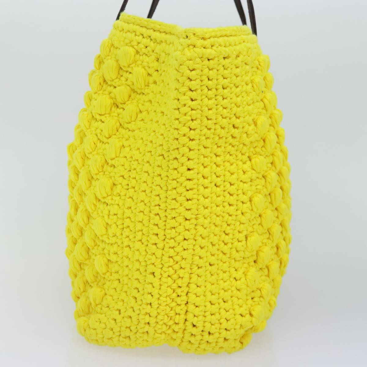 FENDI Tote Bag Cotton Yellow Silver 93257